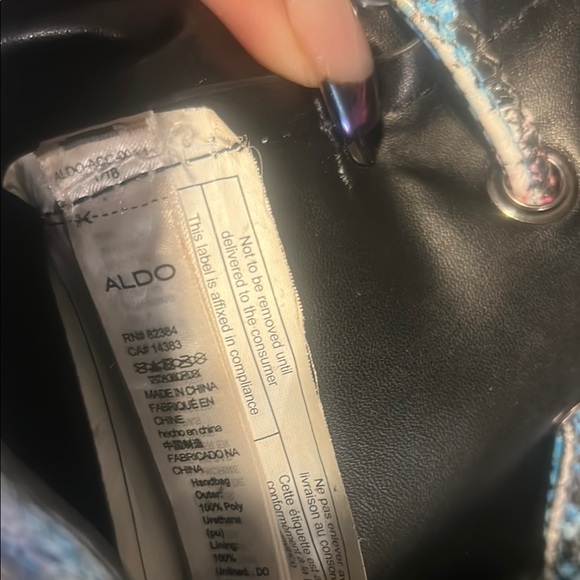 Aldo Black and Blue Shoulder Bag with Artistic Design - Picture 5 of 5